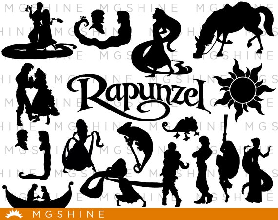 Download Rapunzel SVG for Cricut Silhouette Rapunzel silhouette
