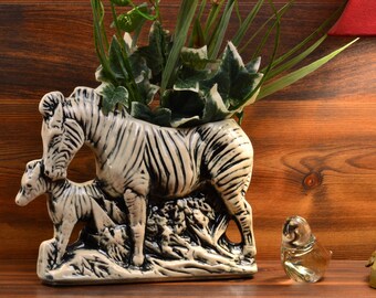 McCoy Pottery Zebra Planter, 1956-57