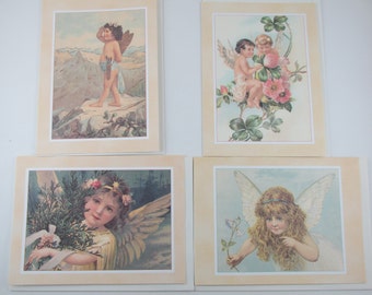 Angel Cards Lot of 4 Notes Cards Blank Inside Vintage 1994