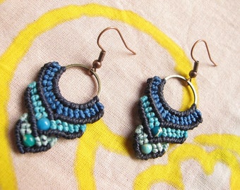 Earrings 4 shades of blue by TohyaArtisanat