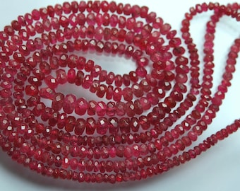 18 Inches Long Strand, Supepr Rare, Soft Light Pink Spinel Faceted Rondelles, 5.5-3mm