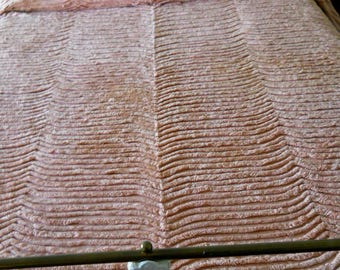VInTAGE CHENILLE BEDSPREAD Peachy Brown plush cutter