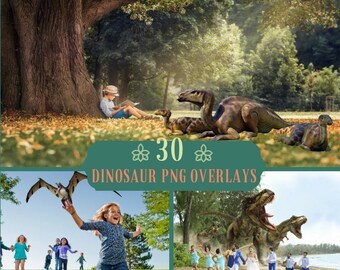 30 Dinosaurs Overlay, Photoshop Overlays, Animals Clipart, Digital backdrop, Rex T-Rex Tyrannosaurus PNG, Digital dinosaur, Halloween, Png