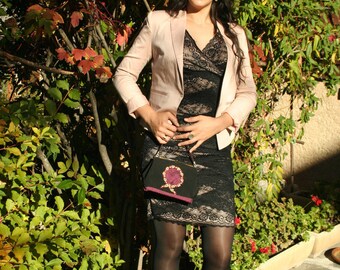 chic party - fabric black bag.
