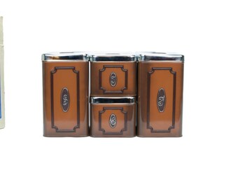 Vintage Canister Set, Classic Canister Set, Retro Tin Canister Set, Classique Canister Set, Classic Canister Set