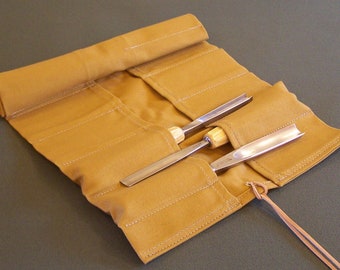 16 Pocket Workwear Tan Canvas Tool Rolls in 3 Sizes