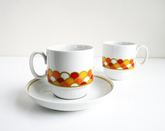 Georges Briard Carousel Cup Saucer Set Mid Century
