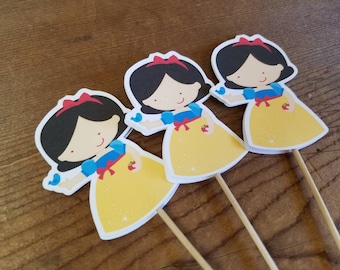 Princess Party - Set of 12 Snow White Cupcake Toppers by The Birthday House
