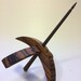 Turkish Drop Spindle medium Quarter Sawn Zebra with Walnut shaft