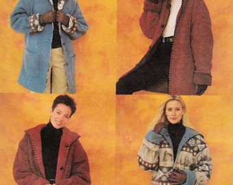FLEECE JACKET Sewing Pattern Reversible Polar Gear Coat 3 Sizes OOP McCalls 2404