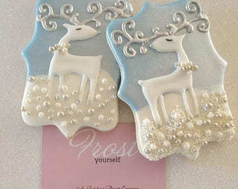 Christmas Cookies Reindeer Decorated Iced ~1 Dozen~Frost Yourself Cookies