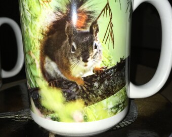 Red Squirrel Large Coffee Mug 15 Oz