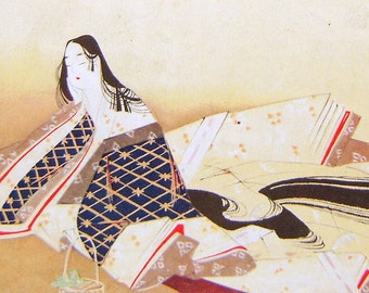Vintage Japanese Print - Vintage Magazine Insert - Magazine Page - Japanese Woman Print - Bijin-ga - Magazine Cut Out