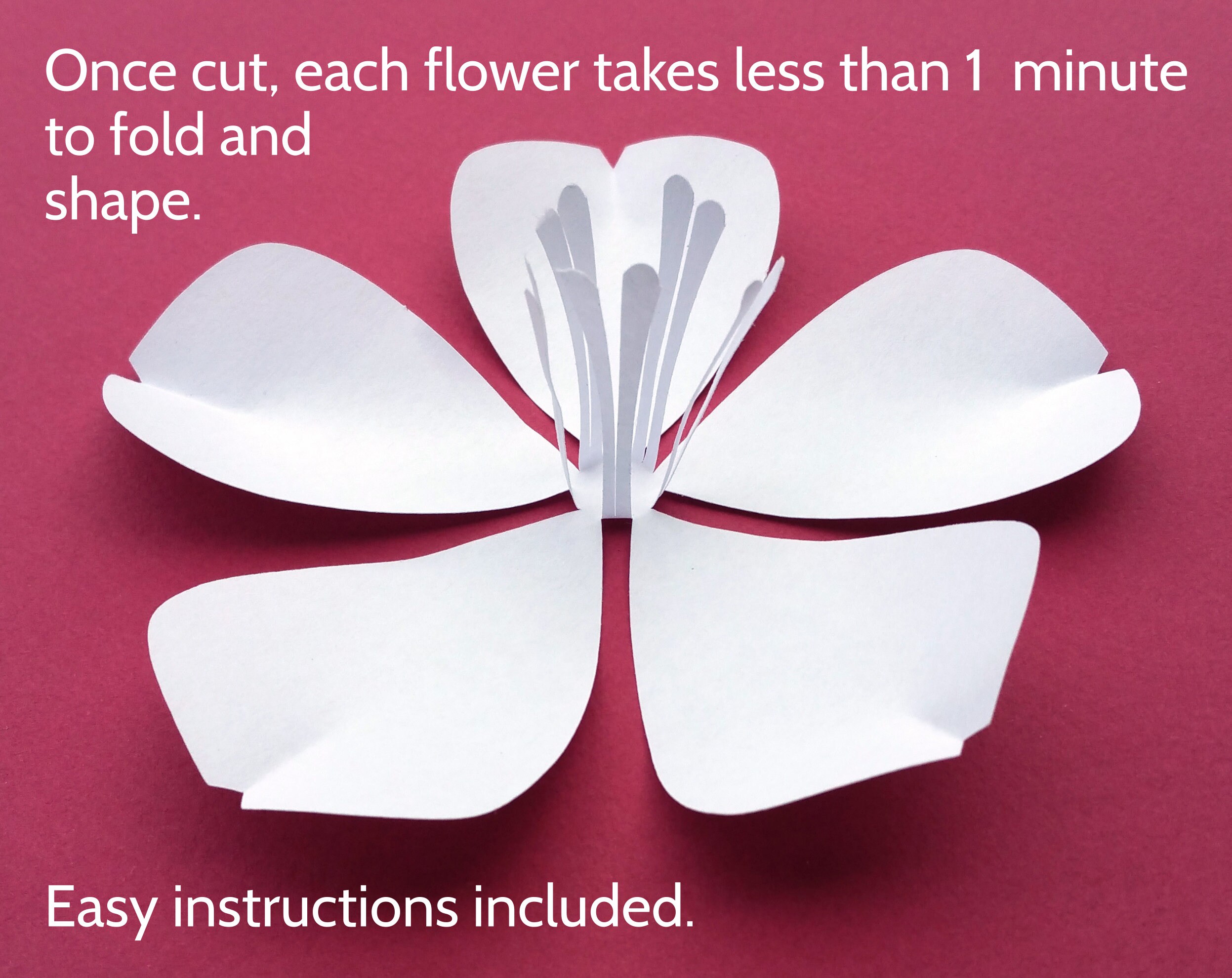 easy diy paper flower template no glue needed sakura cherry blossom template