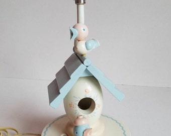 Vintage Irmi Birdhouse Nursery Lamp with Nightlight
