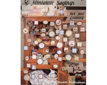 50 Miniature Sayings Cross Stitch Booklet, Country Cross Stitch, Sayings Cross Stitch, Country Patterns, Dale Burdett, by NewYorkTreasures