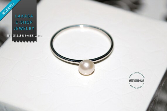 Ring Freshwater Pearl Sterling Silver white Gold-plated Handmade Jewelry Friendship Gift Girlfriend Woman Moda Bridal Greek Minimalist Style