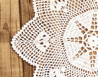 White Crochet Doily Vintage lacy doily