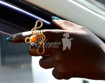 Chunky Afrocentric Brass Ring,Statement African Brass Ring