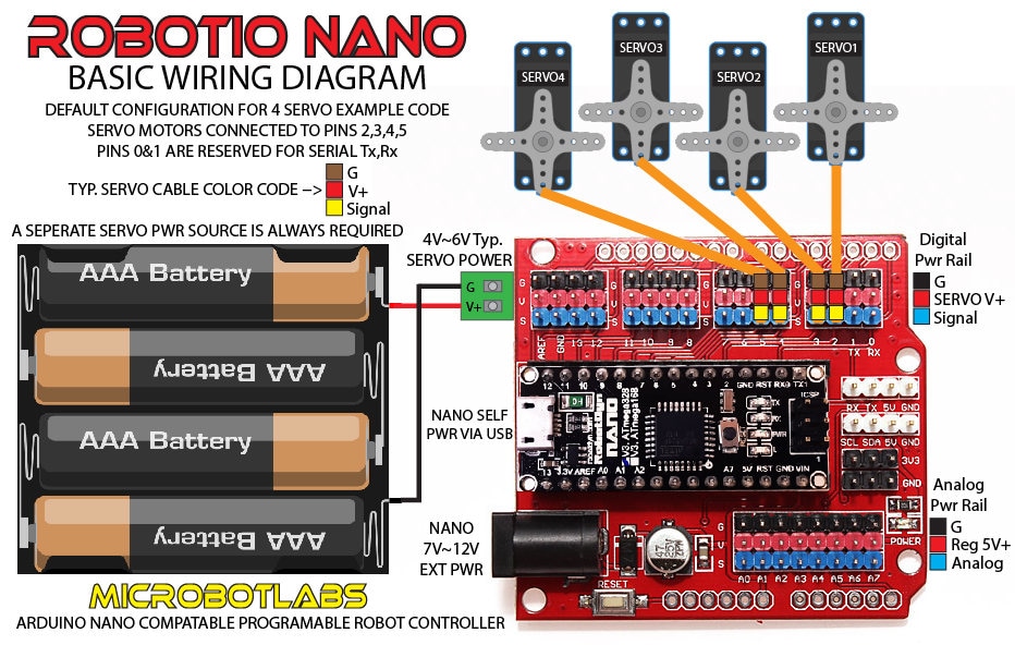 Arduino Servo Wire Connections