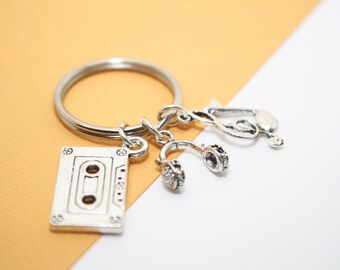 Music Lover Gift, Musician Gift, Music Lover Keyring, Music Gift, Cassette Tape Keyring, Musical Gift, Gift for Music Lovers, Gift for Him