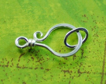Two Sterling Silver Clasps Handmade, Curled - 20 gauge: 2 clasps