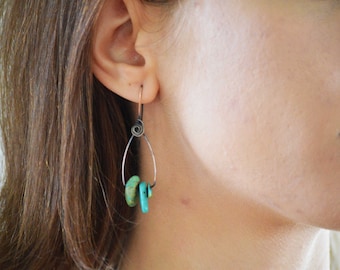 Turquoise copper dangle earring