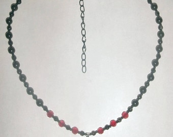 Blackstone and Swarovski Crystal Bloodheart Necklace