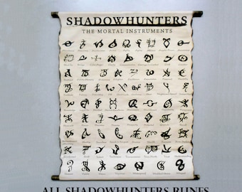 SHADOWHUNTERS All Runes, The Mortal Instruments Books Runes by Cassandra Clare, All Shadowhunters Runes on Handmade Scroll Poster