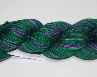 Hulk Smash Self Striping Hand Dyed Sock Yarn