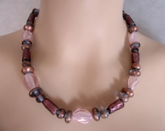 Wonderful Necklace, made with Glass and Ceramic Beads