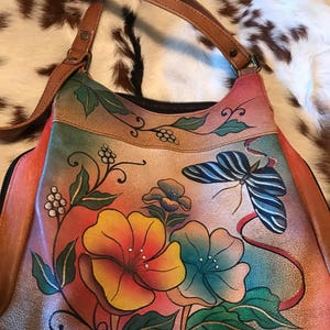 Amazing vintage painted purse