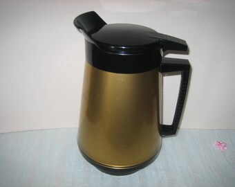 Vintage Thermo Serv Insulated Server/Carafe Gold With Black Top