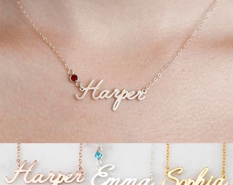 Custom Name Necklace • Personalized Name Necklace • Baby Girl Name Necklace • Children Name Jewelry • Bridesmaid Gift • Mom Gift • NH04F29
