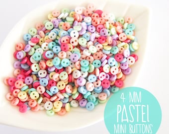 NEW 4mm Micro Mini Pastel Buttons - 100pcs