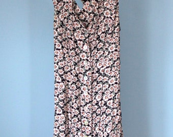 Vintage CDC Women's Floral Print Dress Criss Cross Back Size 8