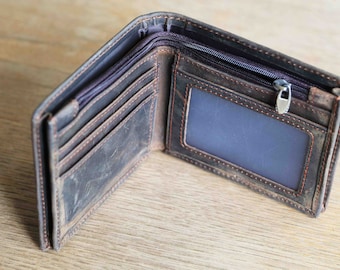 Leather Wallet, Mens Leather Wallet, Distressed Wallet, Boyfriend Gift, Husband Gift, Genuine Leather Wallet, Gift for Him, Wallet, Gift