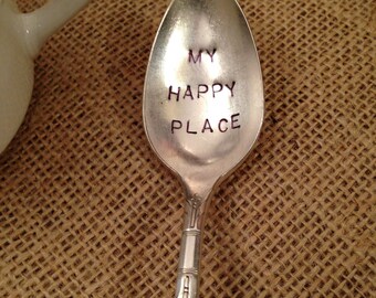 Stamped Coffee Spoon, Hand Stamped Tea Spoon, Stamped Utensil, Vintage Spoon, Silver Teaspoon, Hostess Gift, Best Friend Gift