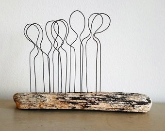 Driftwood Wire Sculpture 'Assembly'