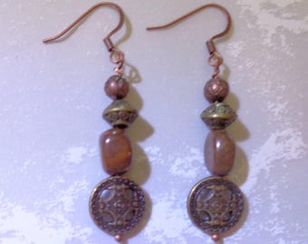 Bronze and Copper Boho Earrings