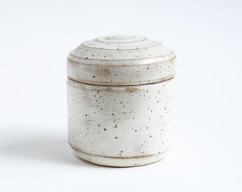 Keepsake Speckled White Pet Urn - small pet urn, keepsake urn, urn for ashes