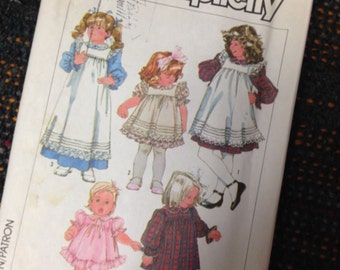 Girls Size 6X PINAFORE and Dress Sewing Pattern. Simplicity 7835