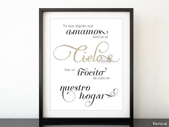 Spanish quote print Because someone we love is in Spanish quote print Because someone we love is in