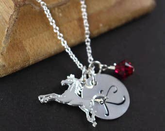Horse Jewelry Necklace, Personalized Gift Idea for Horse Lover, 925 Sterling Silver