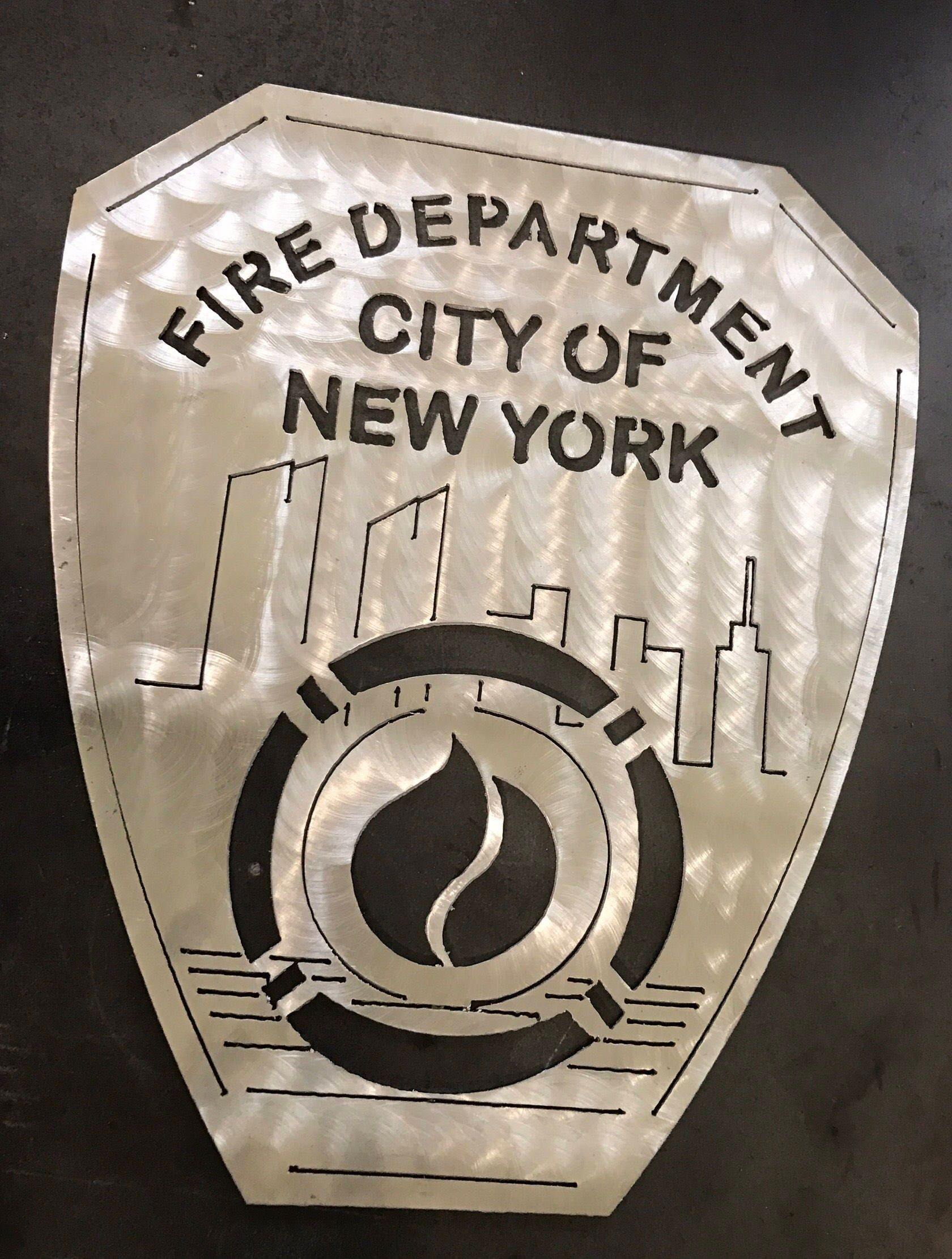 FDNY Badge Aluminum Wall Sign New York City Fire Department