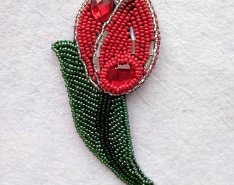 Brooch, Tulip brooch, Flower, For woman,For a girl