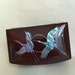 Vintage Lacquered inlaid wooden jewelry storage box Abalone Flying Cranes metal fancy turtle latch lacquer trinket box