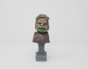 Troll 2 - Goblin - Nilbog - Mini Bust - OOAK - One of a Kind - Sculpture - Hospitality - 1990