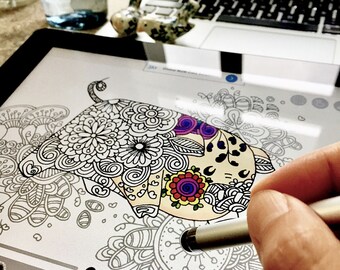 Coloring Pages Animals Zoo : Animal coloring page etsy Coloring Pages Animals Zoo : Animal coloring page etsy
