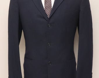 Vintage 1950s mens blue wool blazer/ Needlecraft